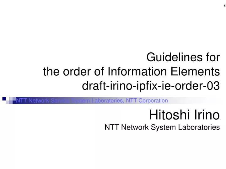 guidelines for the order of information elements draft irino ipfix ie order 03