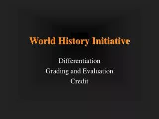 World History Initiative
