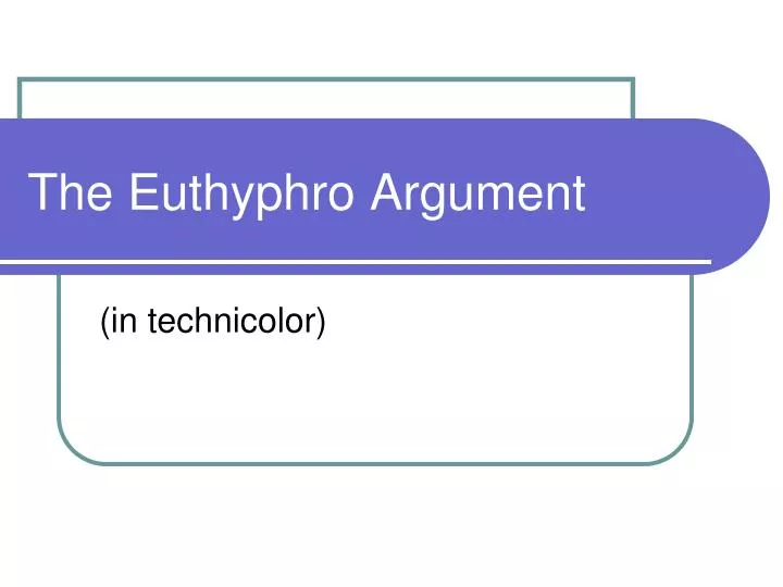 the euthyphro argument