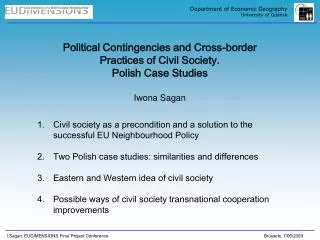 Political Contingencies and Cross-border Practices of Civil Society. Polish Case Studies