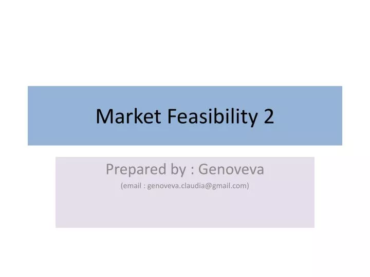market feasibility 2