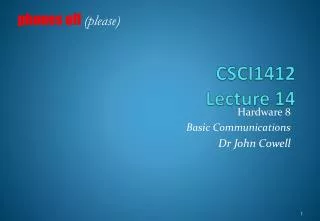 CSCI1412 Lecture 14
