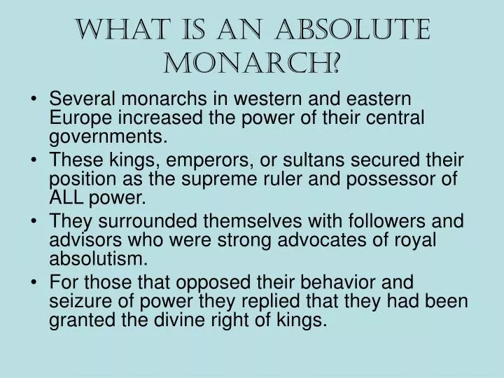 what is an absolute monarch