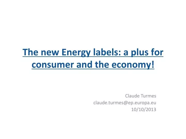 the new energy labels a plus for consumer and the economy