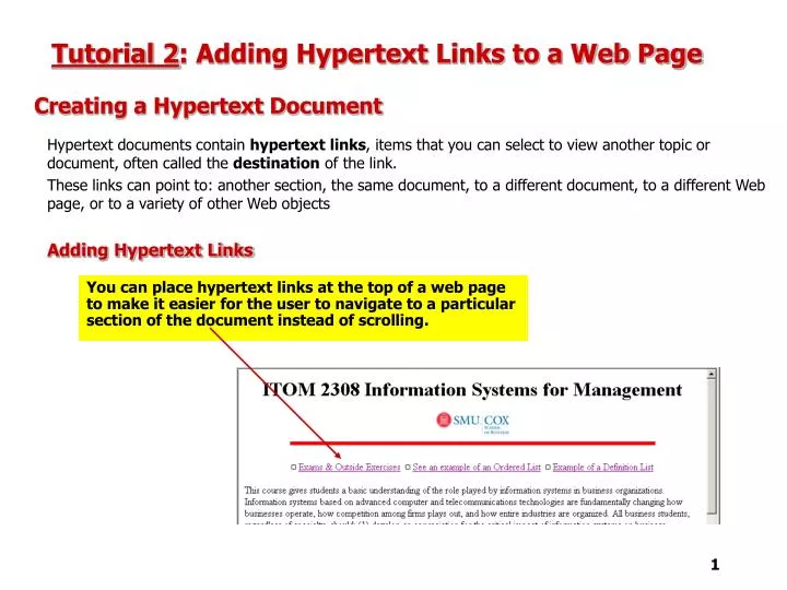 tutorial 2 adding hypertext links to a web page