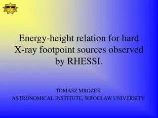 Energy-height relation for hard X-ray footpoint sources observed by RHESSI.