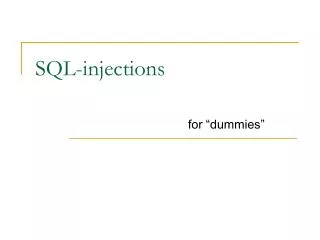 sql injections