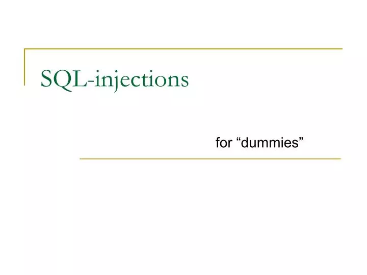 sql injections