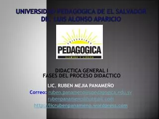 universidad pedagogica de el salvador dr luis alonso aparicio