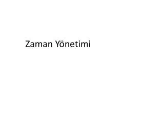 zaman y netimi