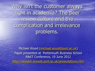 Michael Wood ( michael.wood@port.ac.uk )