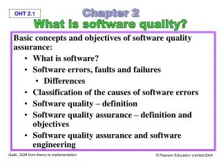 Basic concepts and objectives of software quality assurance: What is software?