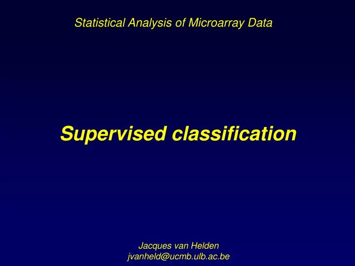 statistical analysis of microarray data