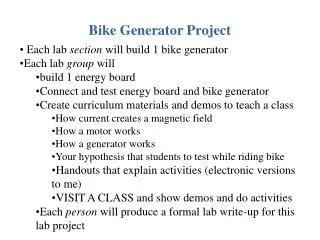 Bike Generator Project