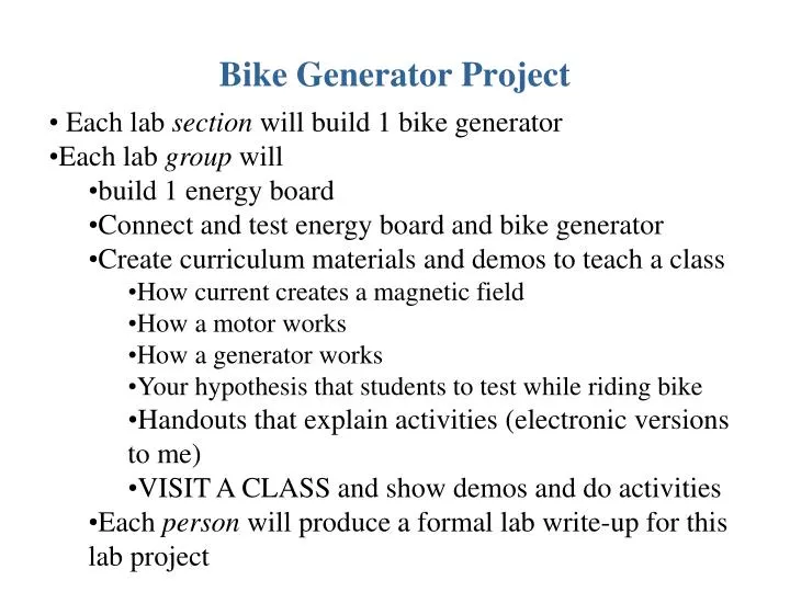 bike generator project