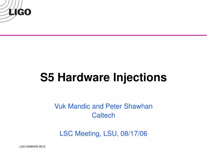 s5 hardware injections