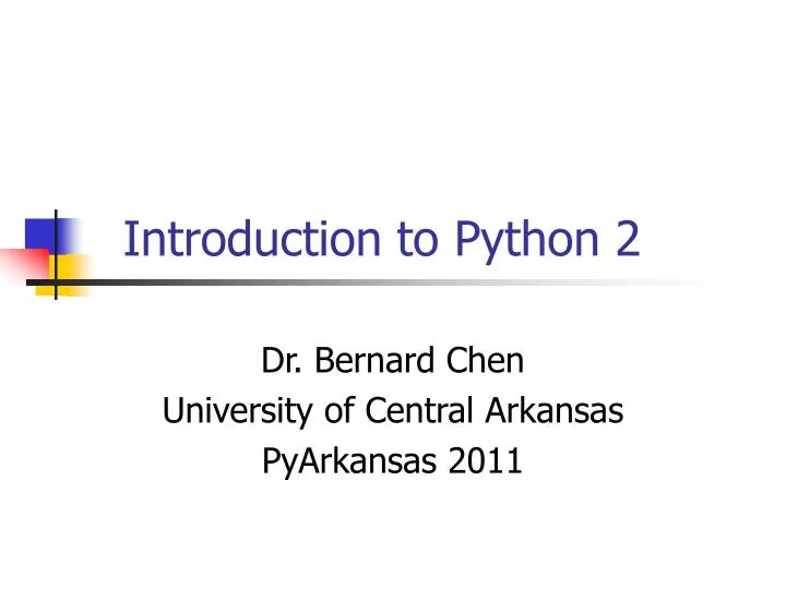 introduction to python 2
