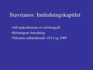 stavrianos innledningskapitlet