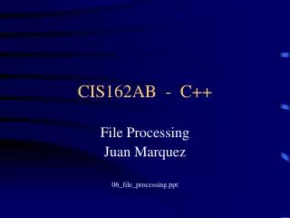 CIS162AB - C++