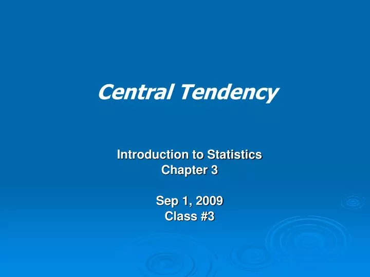 central tendency