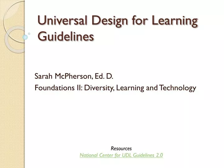 universal design for learning guidelines