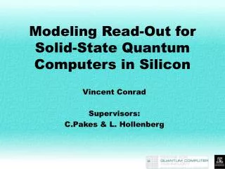 Modeling Read-Out for Solid-State Quantum Computers in Silicon