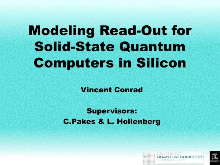 modeling read out for solid state quantum computers in silicon