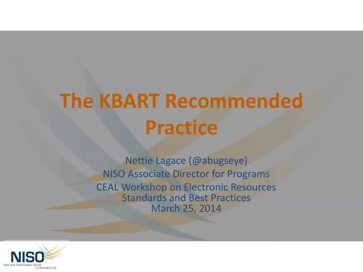 the kbart recommended practice