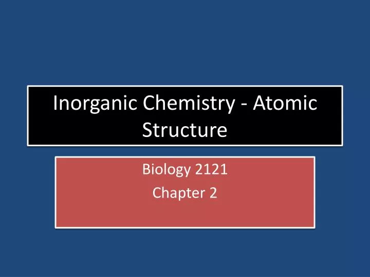 inorganic chemistry atomic structure