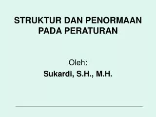 struktur dan penormaan pada peraturan