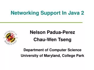 Networking Support In Java 2