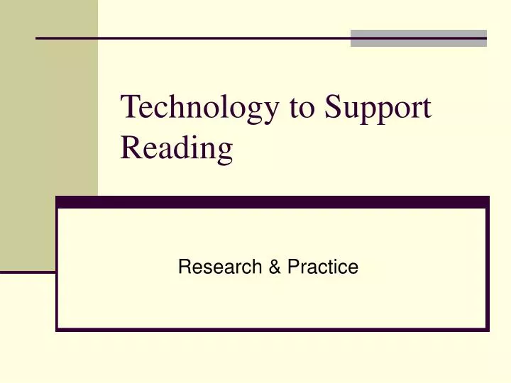 technology to support reading
