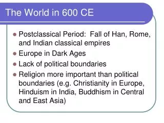 The World in 600 CE