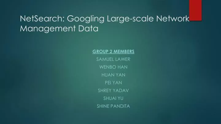 netsearch googling large scale network management data