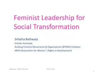Feminist Leadership for Social Transformation