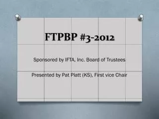 FTPBP #3-2012
