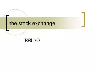 the stock exchange