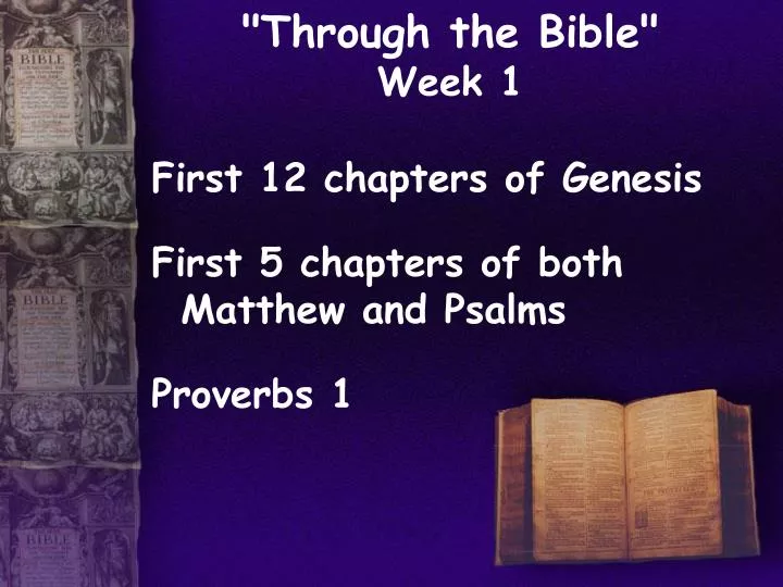 through the bible week 1