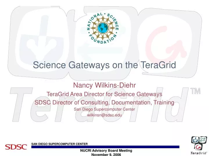 science gateways on the teragrid