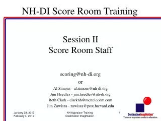 NH-DI Score Room Training