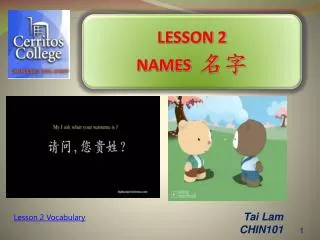 LESSON 2 NAMES ??