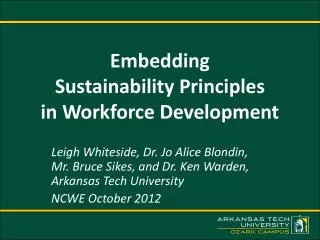 Embedding Sustainability Principles in Workforce Development