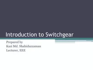 Introduction to Switchgear