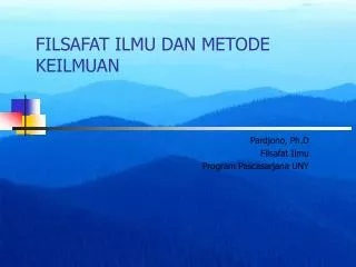 filsafat ilmu dan metode keilmuan