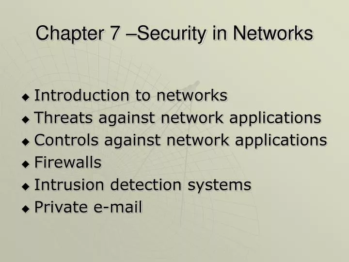 chapter 7 security in networks