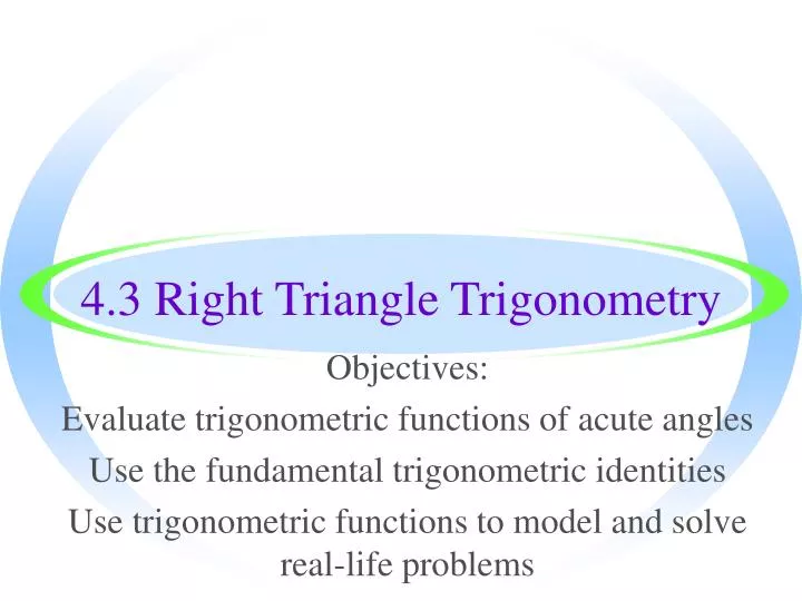 4 3 right triangle trigonometry
