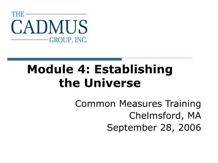 module 4 establishing the universe