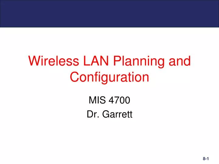 wireless lan planning and configuration