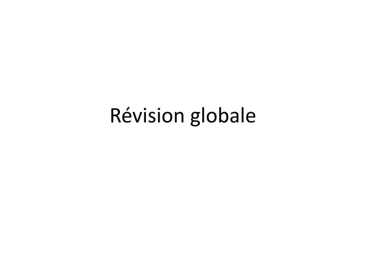 r vision globale