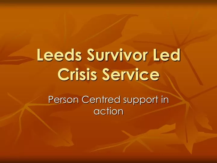 leeds survivor led crisis service